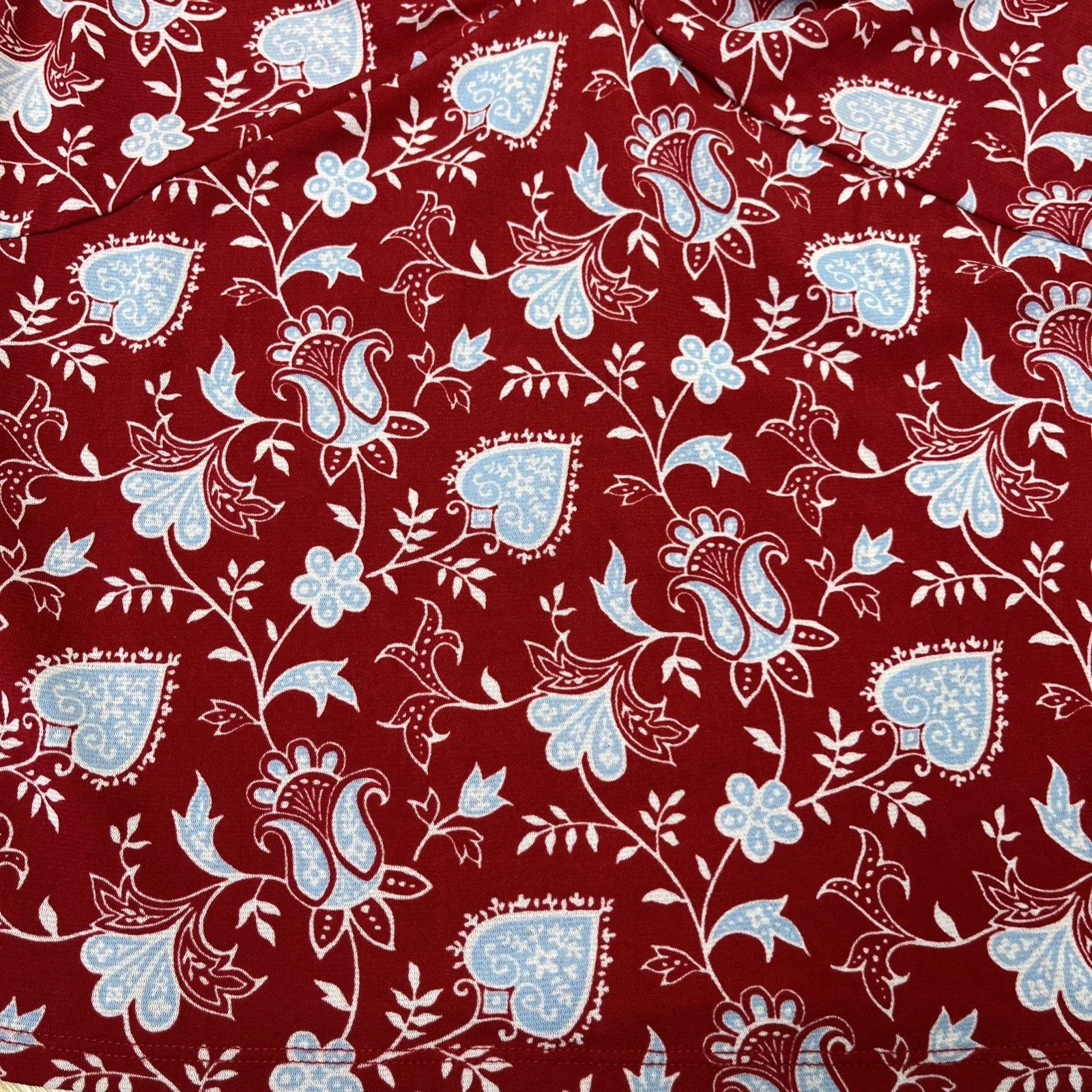 I.N.C Vintage Y2K Babydoll Floral Heart Stretch Blouse Top Size Large Petite Red - Image 5