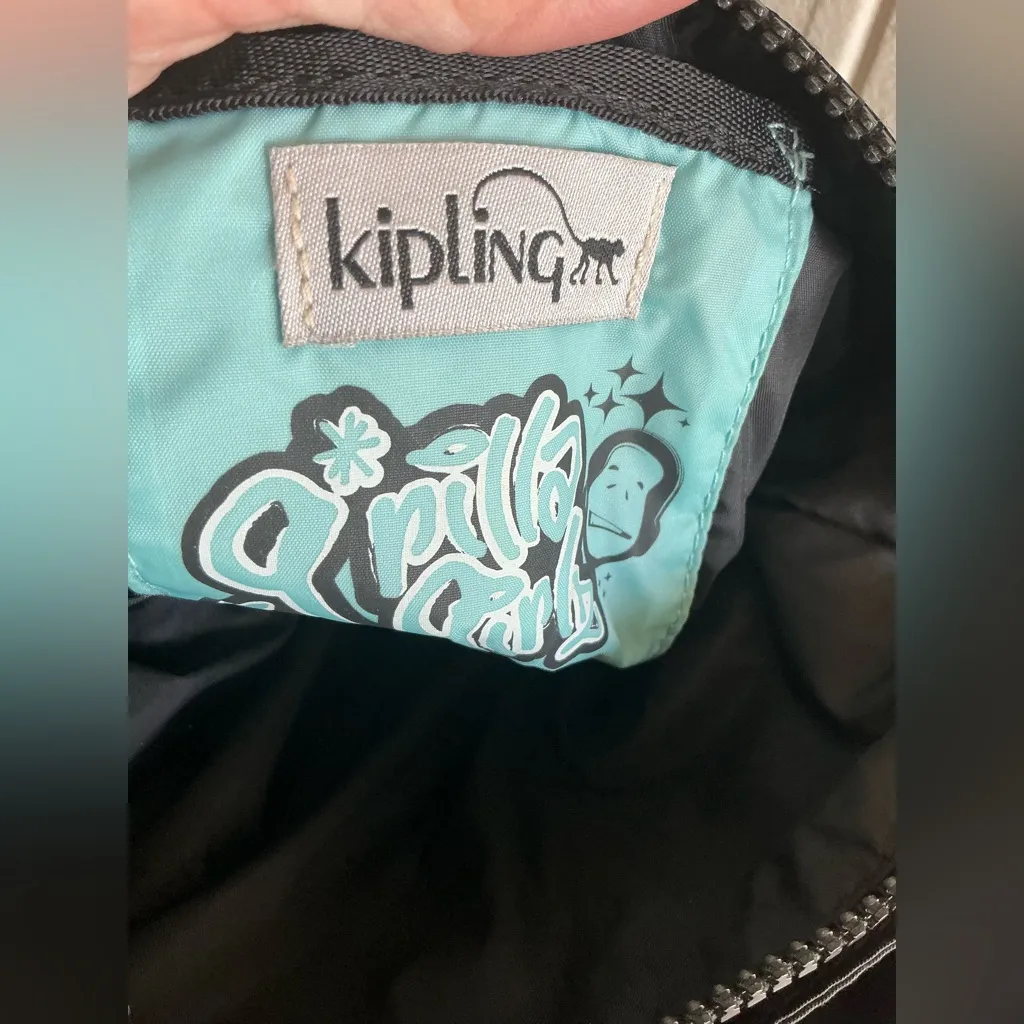 Rare HTF Nylon Kipling Grilla Girls Classic Black Multi Pockets Crossbody Bag - Image 9