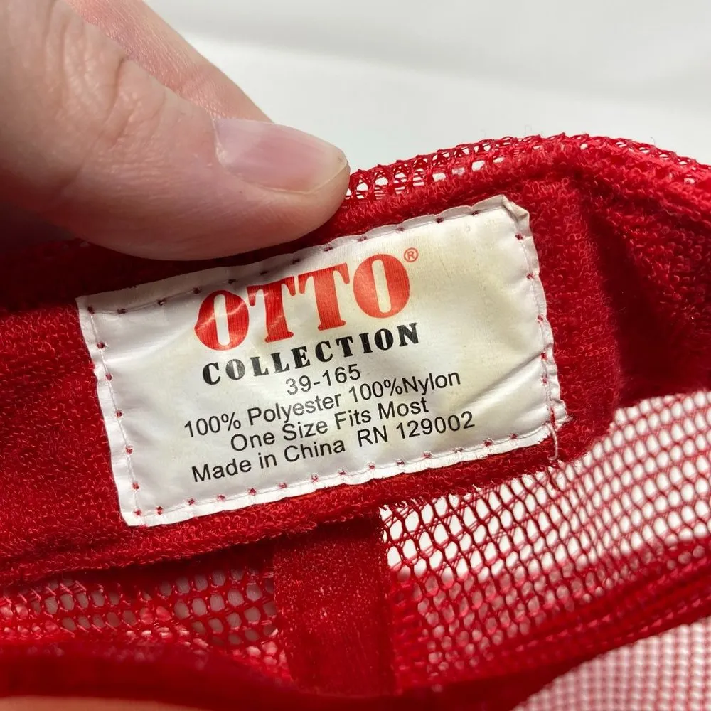 SMYM  Red Mesh Trucker Cap Spellout Snapback One Size OS - Image 9