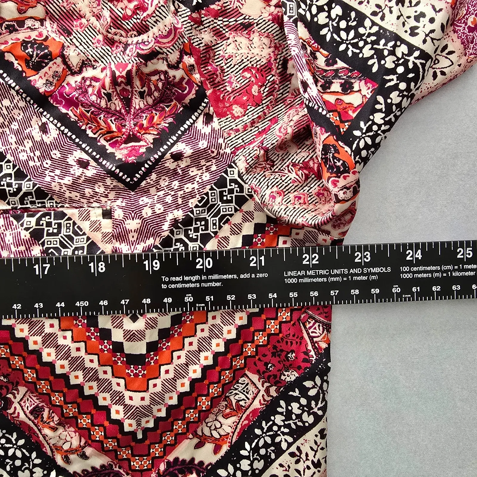 Y2K Vintage Floral Paisley Retro 90s Romantic Pajama Silky Night Shirt Top Large - Image 11