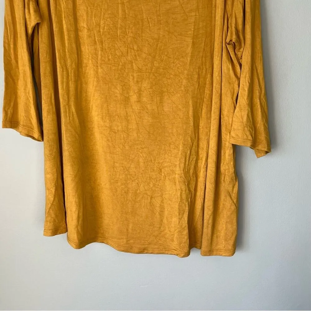 Retrology Mustard Yellow 3/4 Sleeve Tee Size 2X Orange - Image 10