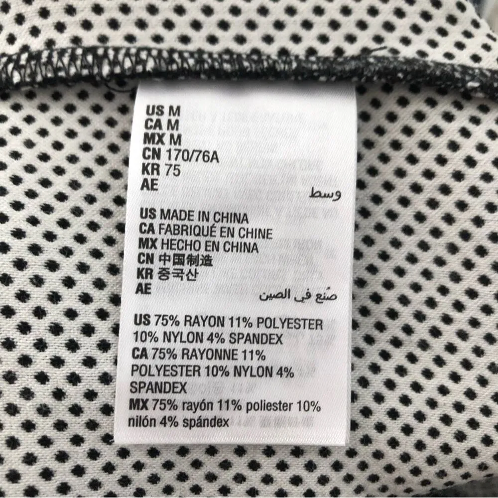 Maison Jules Black White Polka Dot Mid Rise Straight Leg Dress Crop Ankle Pants - Image 7