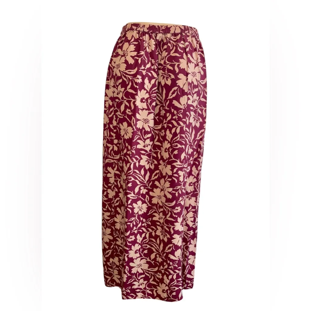 Patrons of Peace Purple and Cream Floral Maxi Skirt - Image 2