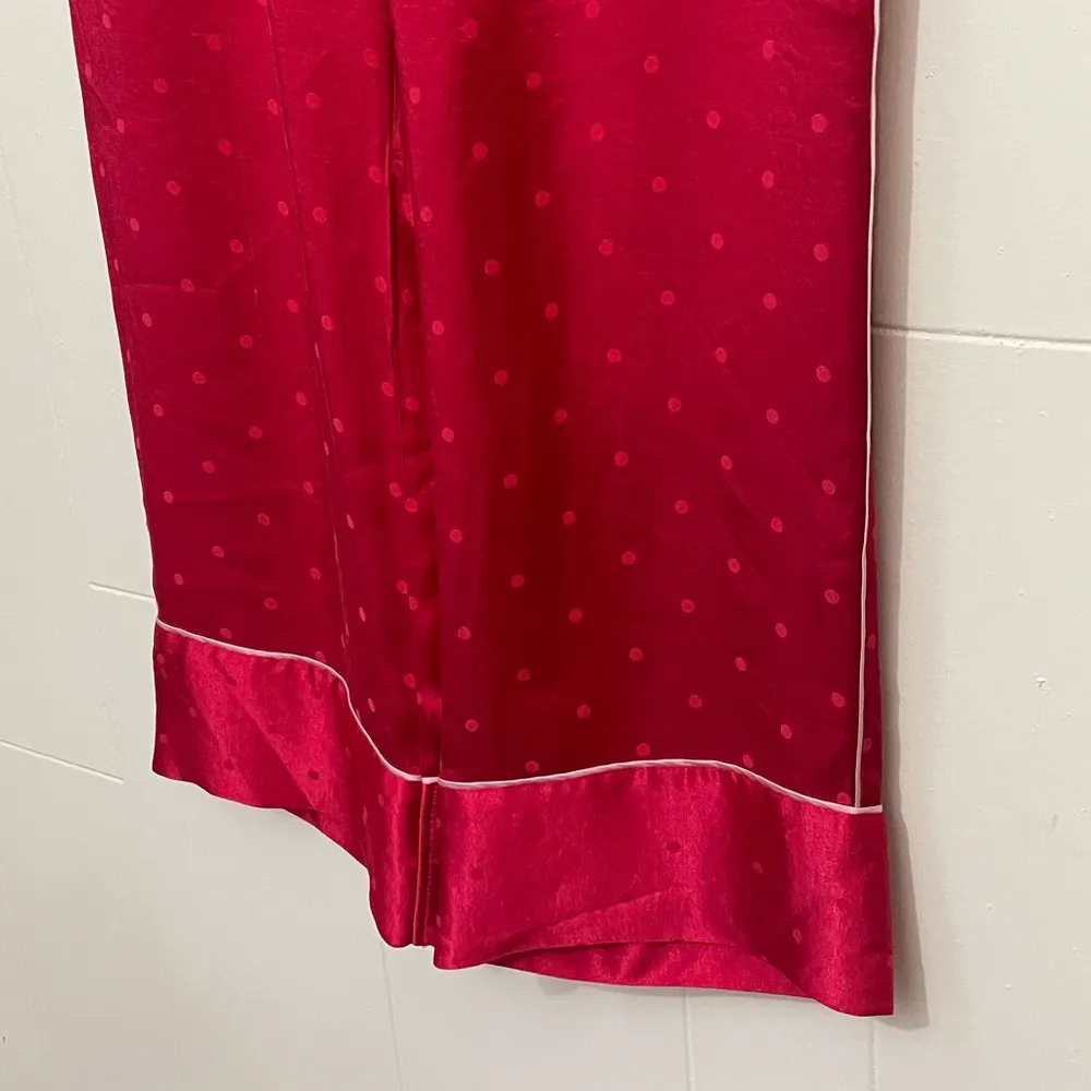 Victoria’s Secret Red Satin Polka Dot Pajama Pants ~ Viscose, Pockets ~ Size L - Image 7