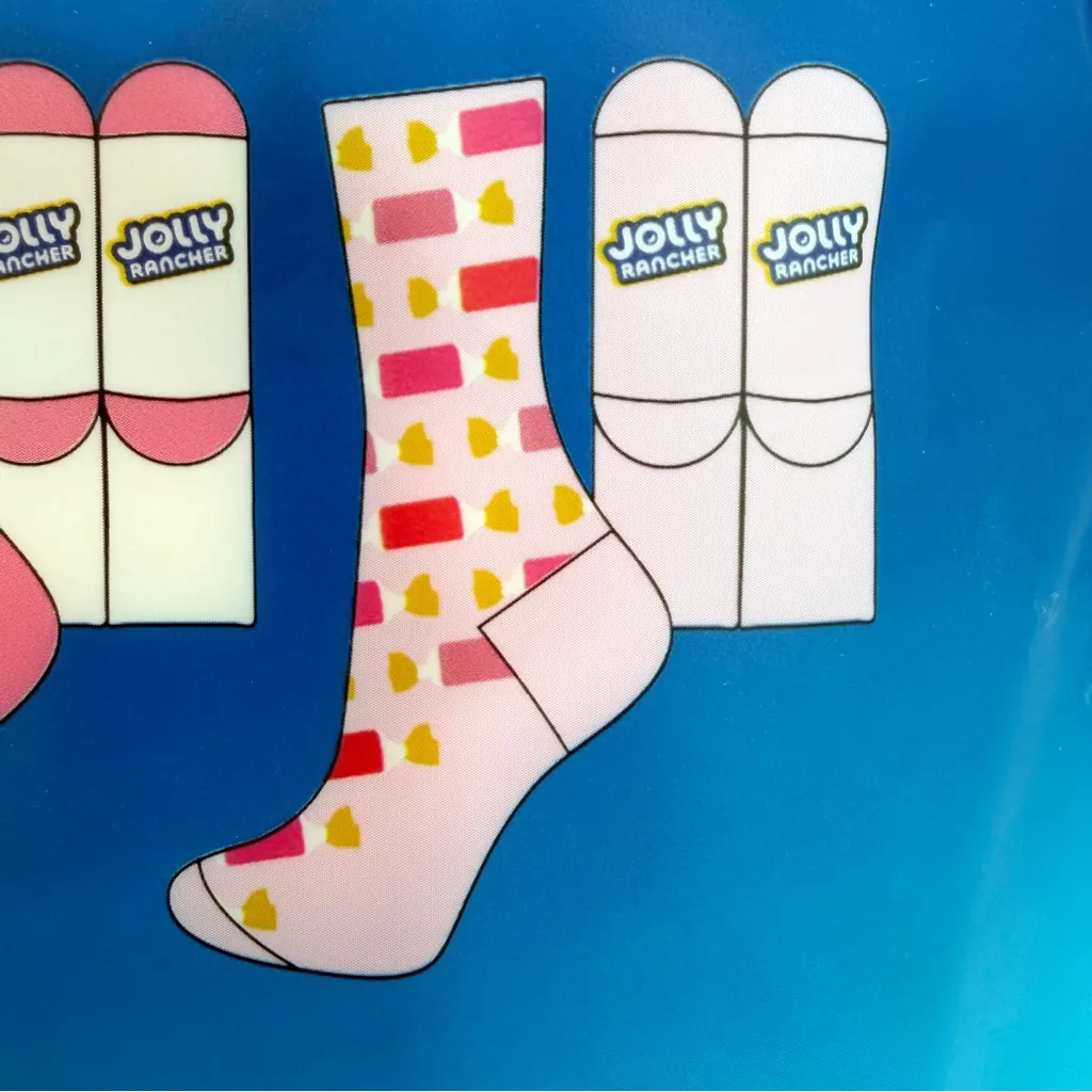 Jolly Rancher Candy Crew Socks Womens Gift Set Cherry Watermelon Light Pink Red - Image 6