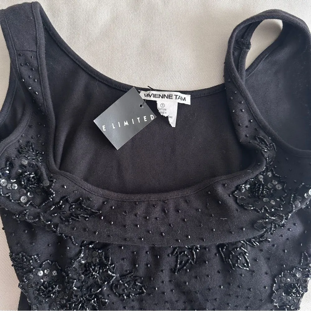 NEW Vivienne Tam black beaded tank top - Image 6