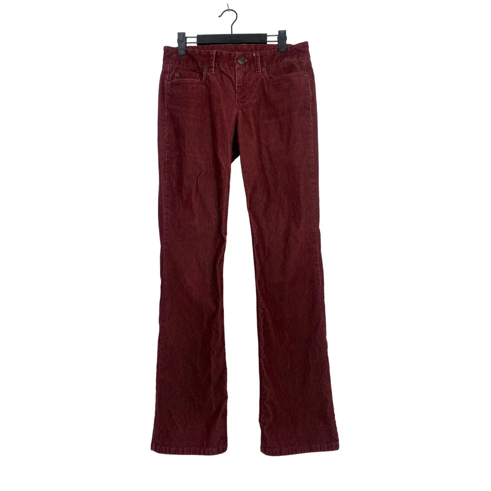 J.Crew Corduroy Vintage Retro Look Low Rise Straight Flare Pants 27 Red Rust - Image 11