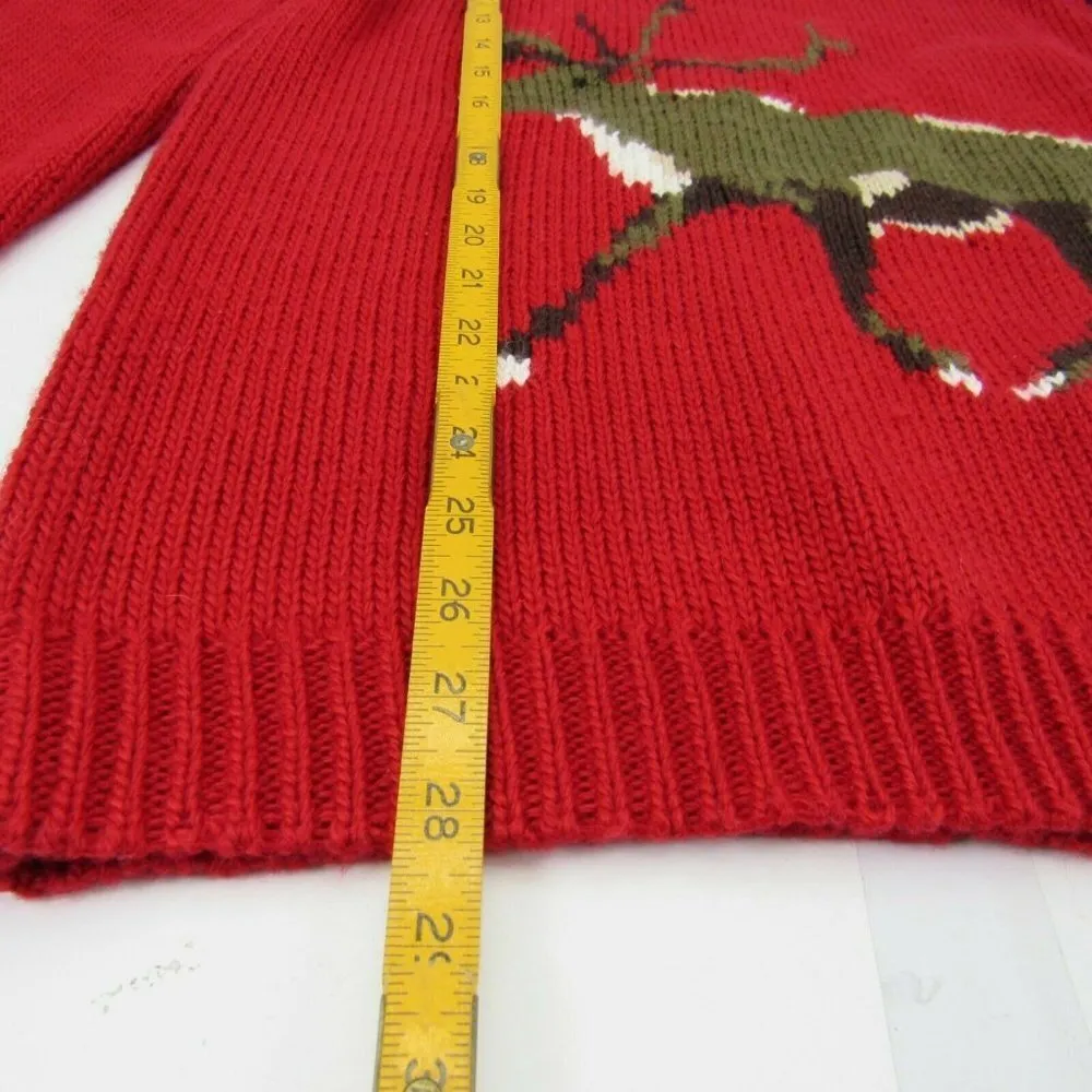 Peter Jensen Womens Wool‎ Blend Xmas Christmas Reindeer Sweater M Deer Ugly Knit Red Size M - Image 7