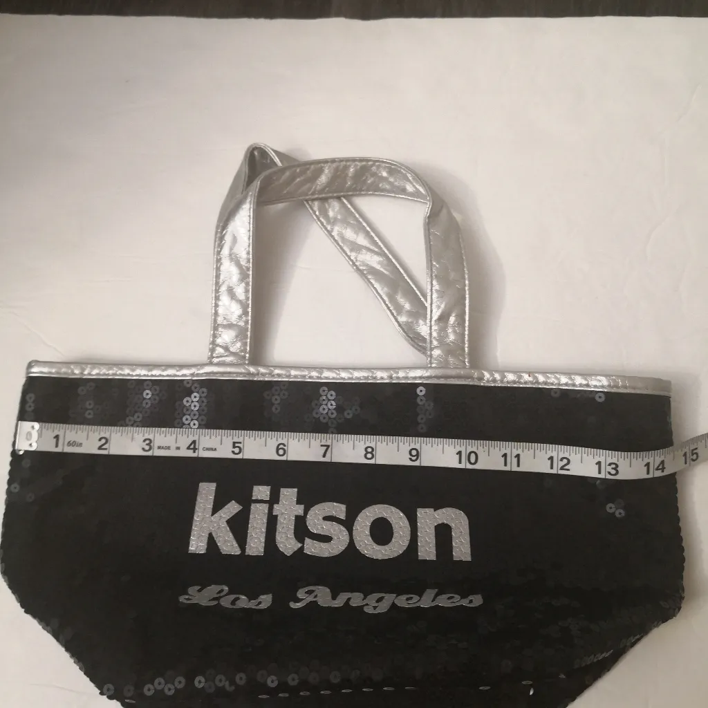 Kitson Los Angeles Black/Silver Sequin Bag 2000s. Simple Life Metallic Party Lux Black - Image 6