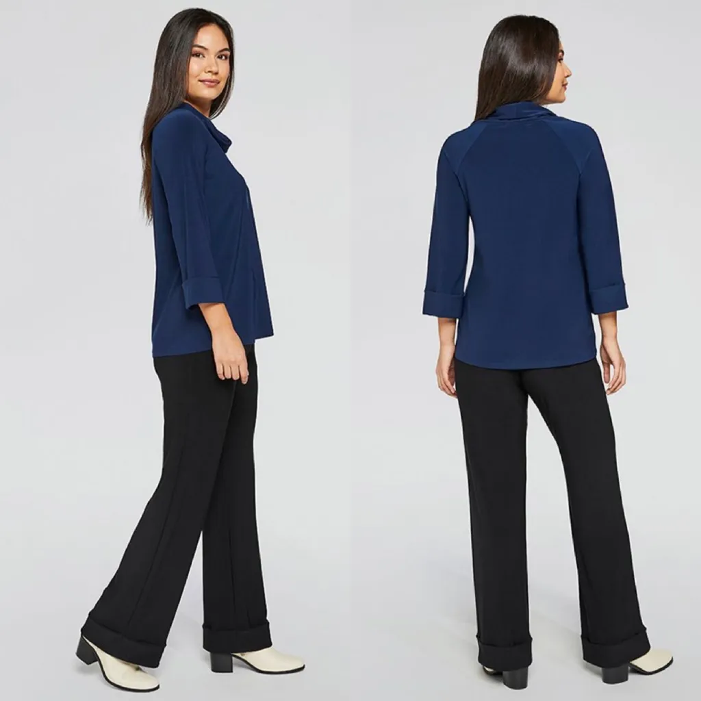 Sympli Wide Cuff Raglan Sleeve Top Blue Size 6 - Image 7