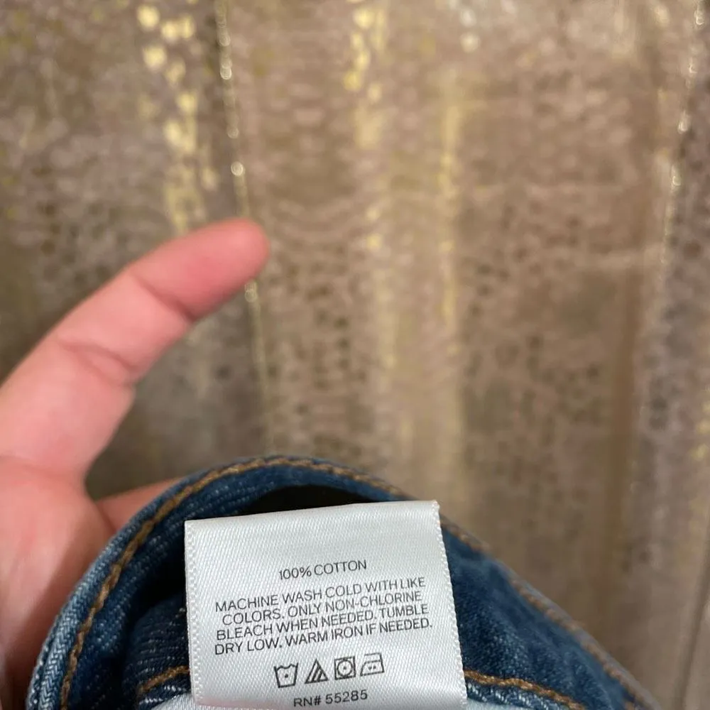 Express Dark Wash Mid Rise Covered Button Fly Boyfriend Jean Shorts 10 NWT - Image 6