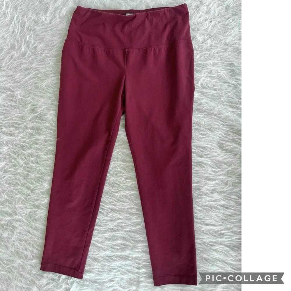 Zenergy Chico’s Burgundy Knit Crop Pants M - Image 7