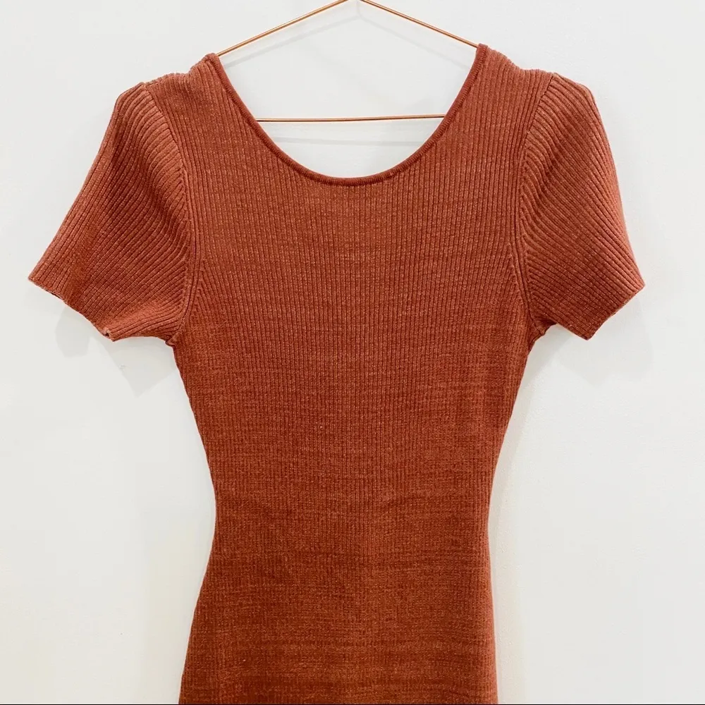 Naadam cashmere and cotton reversible knit dress NEW Brown Size M - Image 8