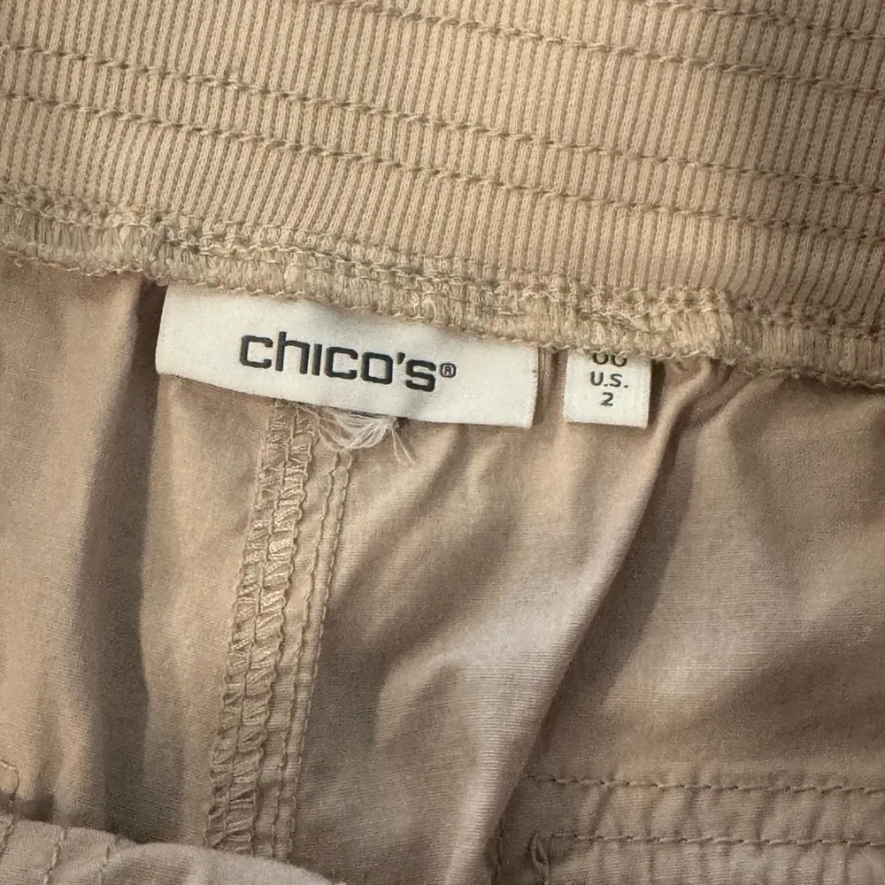 Chicos Women Pants 2 Tan Cotton Blend Pull On Regular Fit Capri Crop Tro… - Image 6