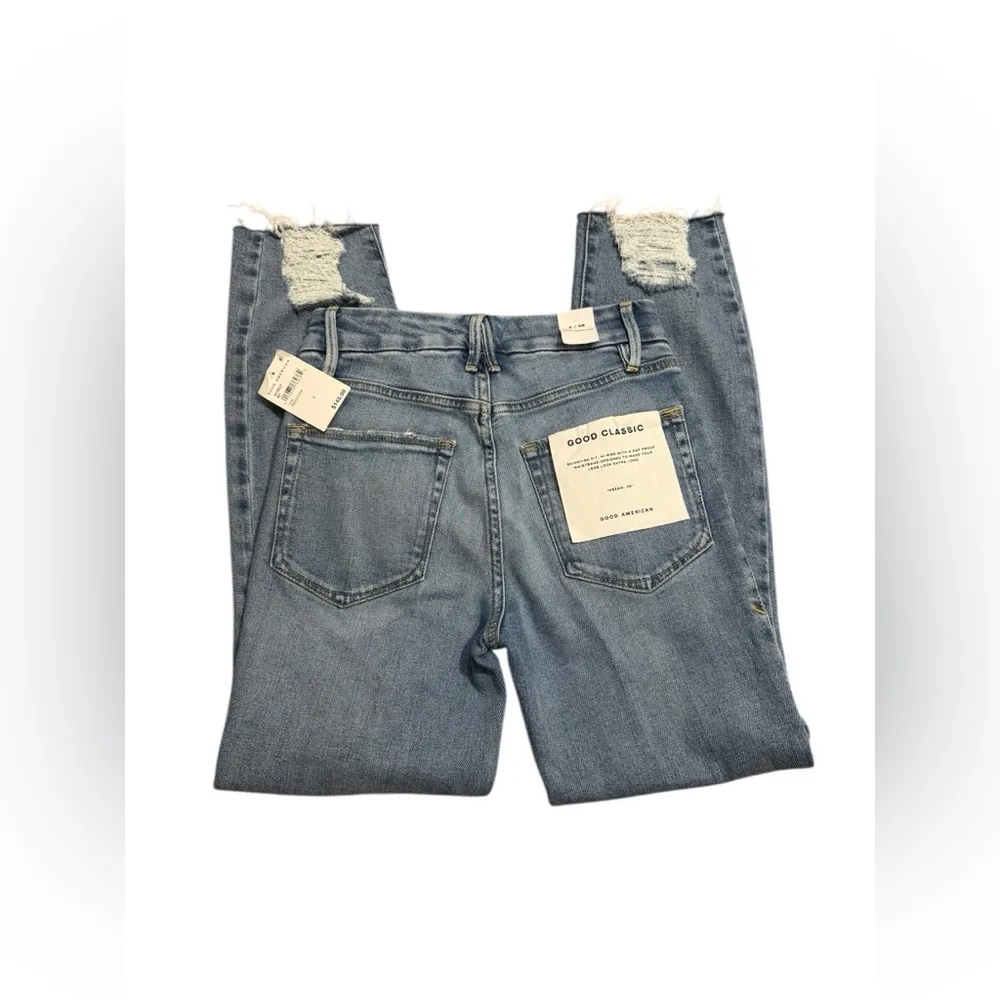 Good American Good Classic Distressed Jeans Size 2 / 26 NWT - Image 7