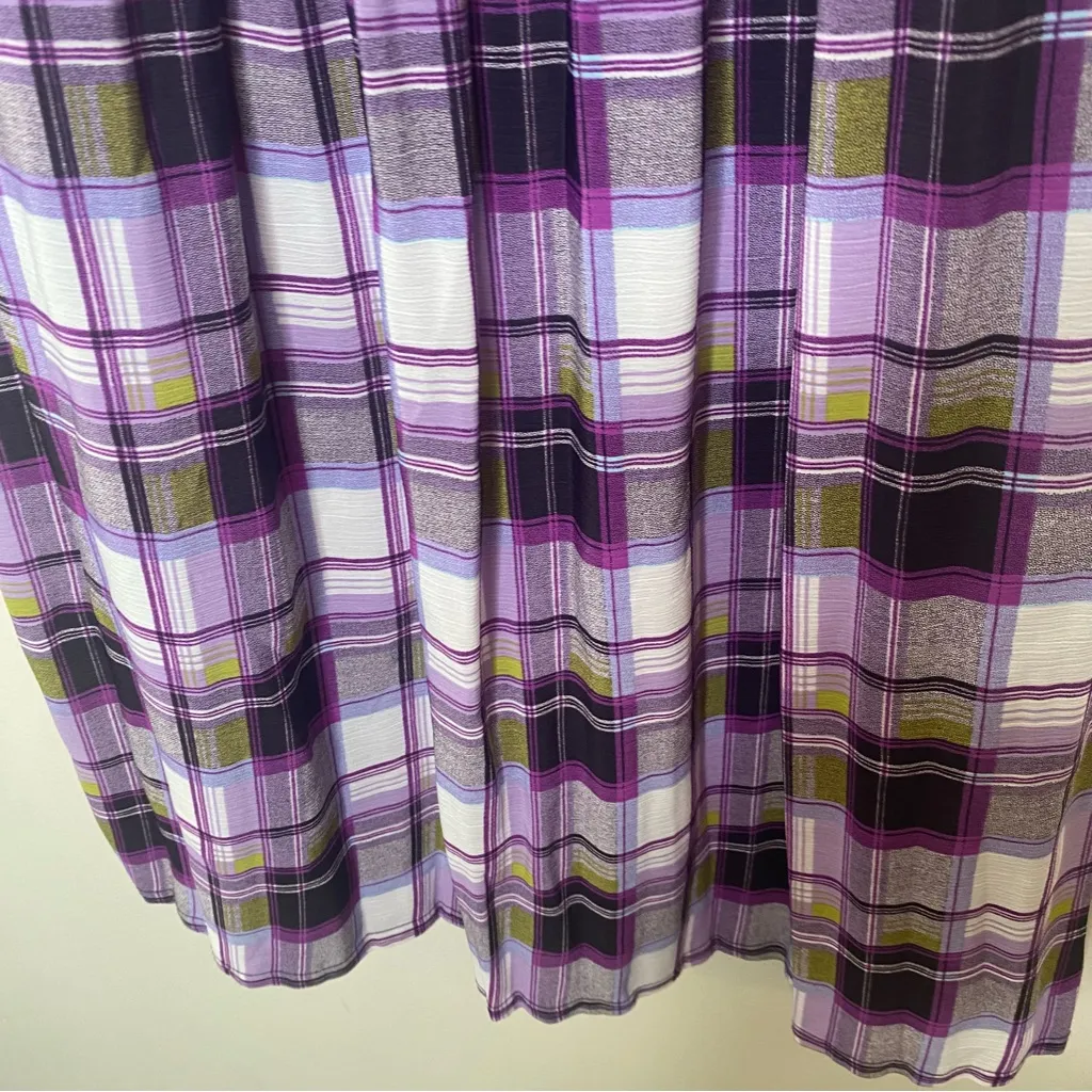 Pleatsme Pintuck Plaid MIDI Dress in size L Size L - Image 12