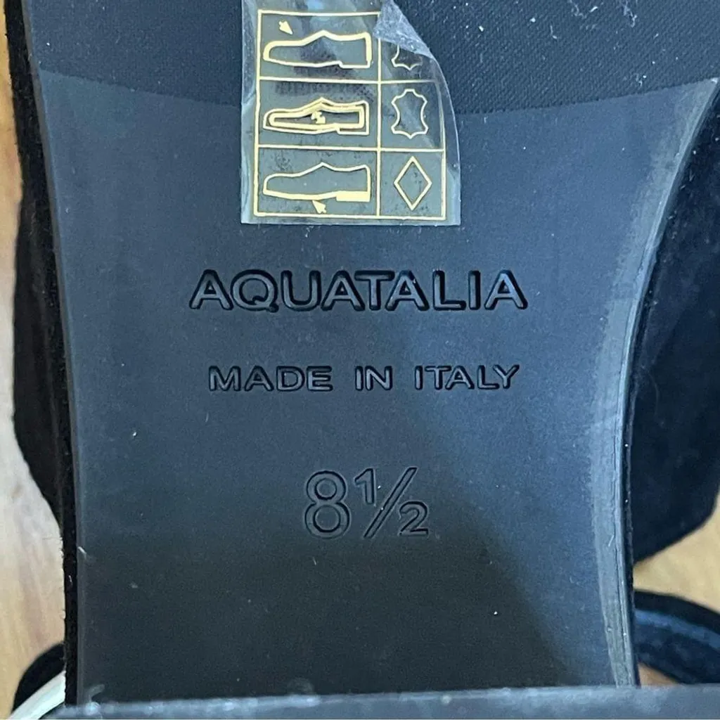 Aquatalia Women's Emmie Platform Heels Sandals suede black Sz 8.5 - Image 7