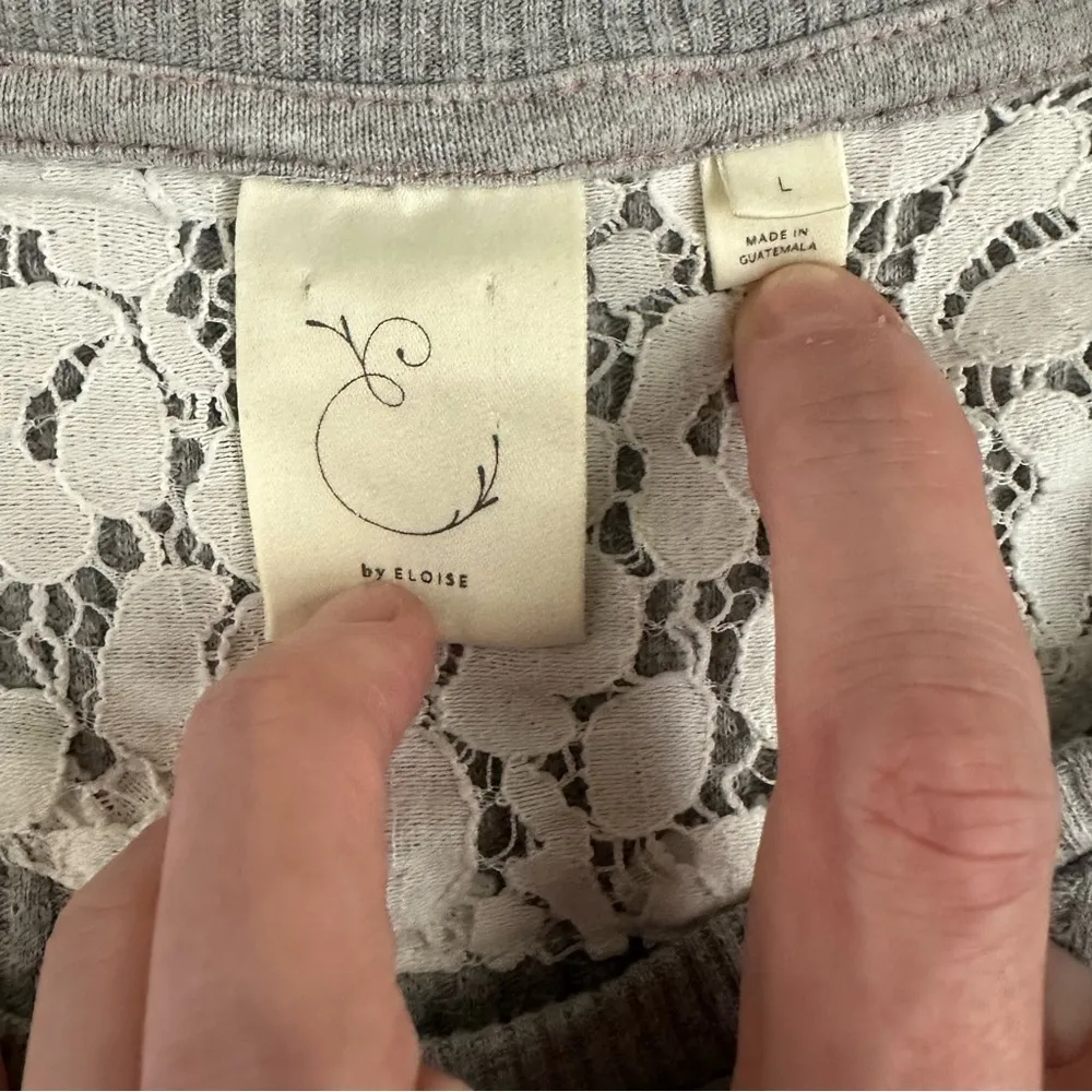 E by Eloise Anthropologie Grey Thermal Knit Skater Dress - Image 5