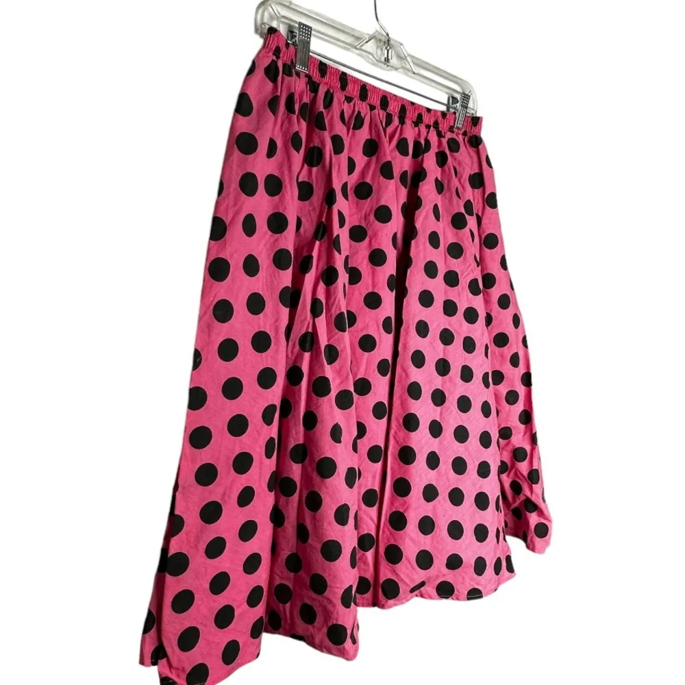 Black & Pink Polka Dot 50's‎ Skirt - Image 2