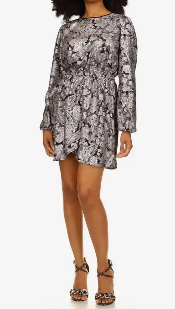 NWT  Metallic Paisley Print Flounce Dress, Size XL New w/Tag $165 - Image 2