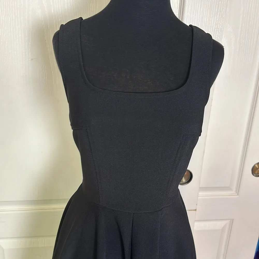 LULUS BLACK FIT & FLARE STRETCH DRESS - Image 2