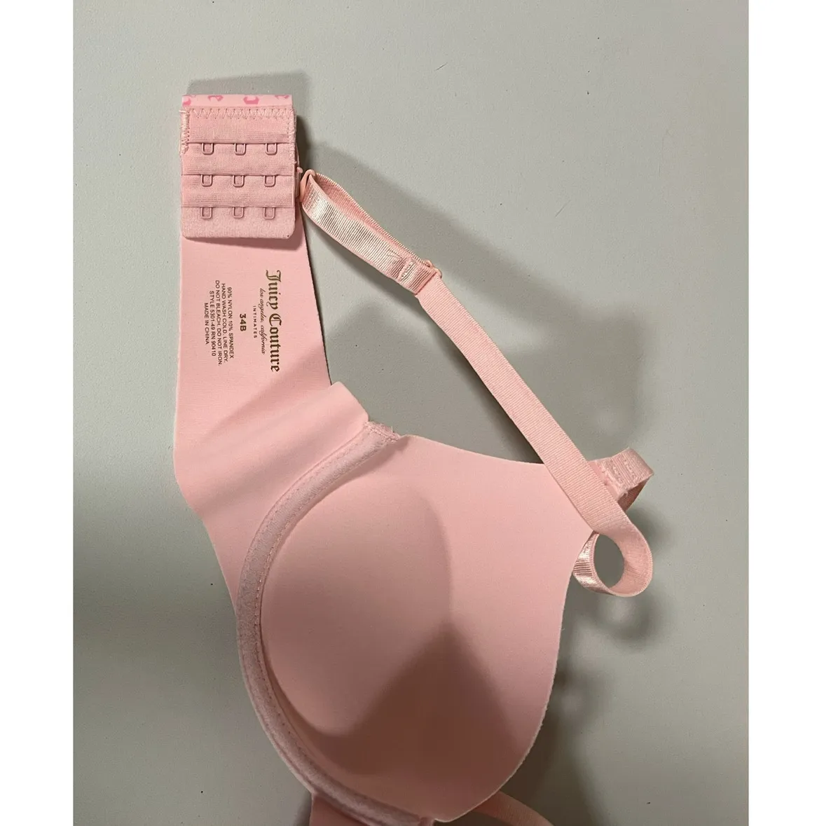 Juicy Couture Pink White Crown Logo Print Bra Bralette Lingerie Size 34B 🎀✨ - Image 5