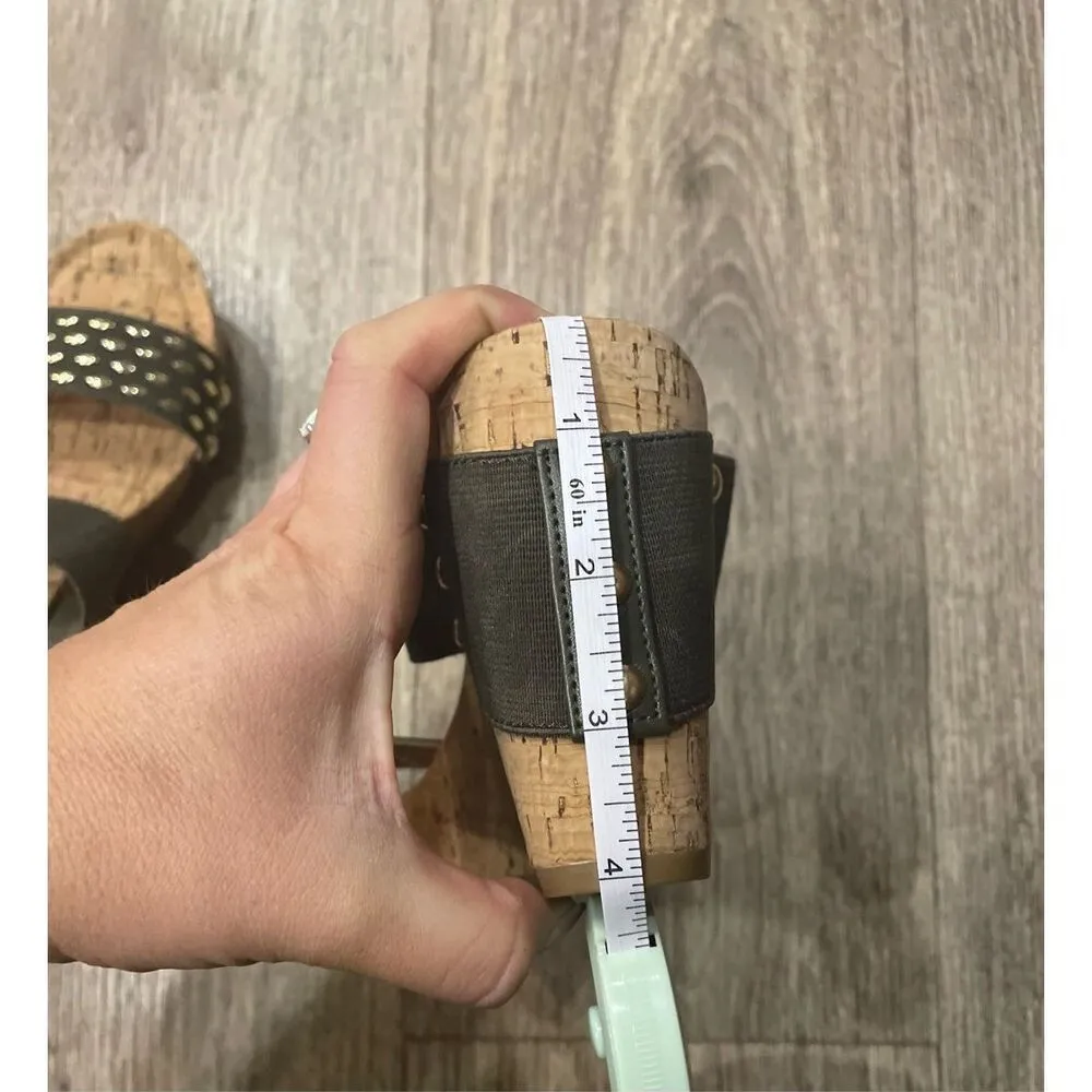 Cato Cork Wedge Heels Olive Green Size 8 - Image 6