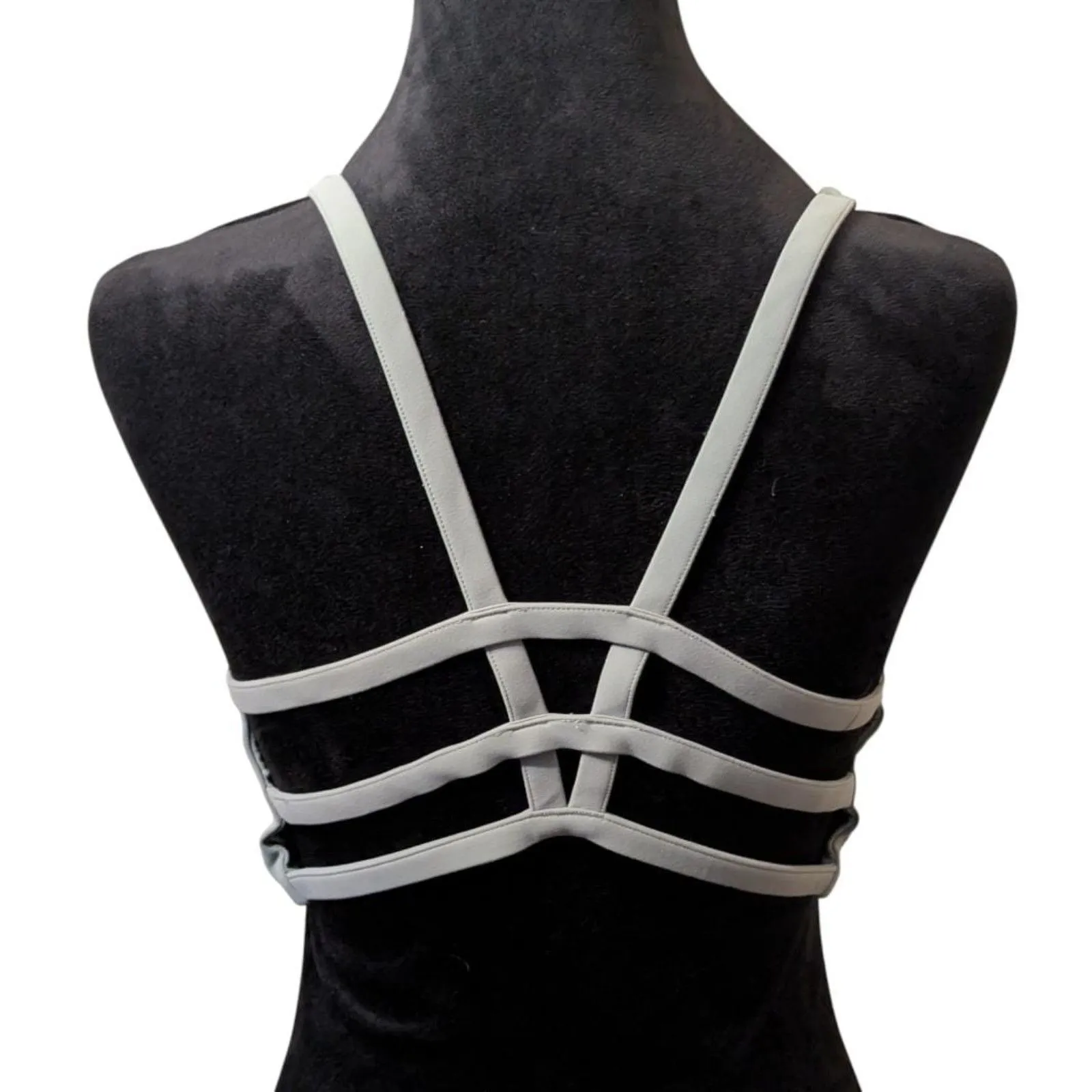 Vuori Topspin Bra Seaglass Blue Strappy Back Workout Yoga Crop Top Large - Image 3