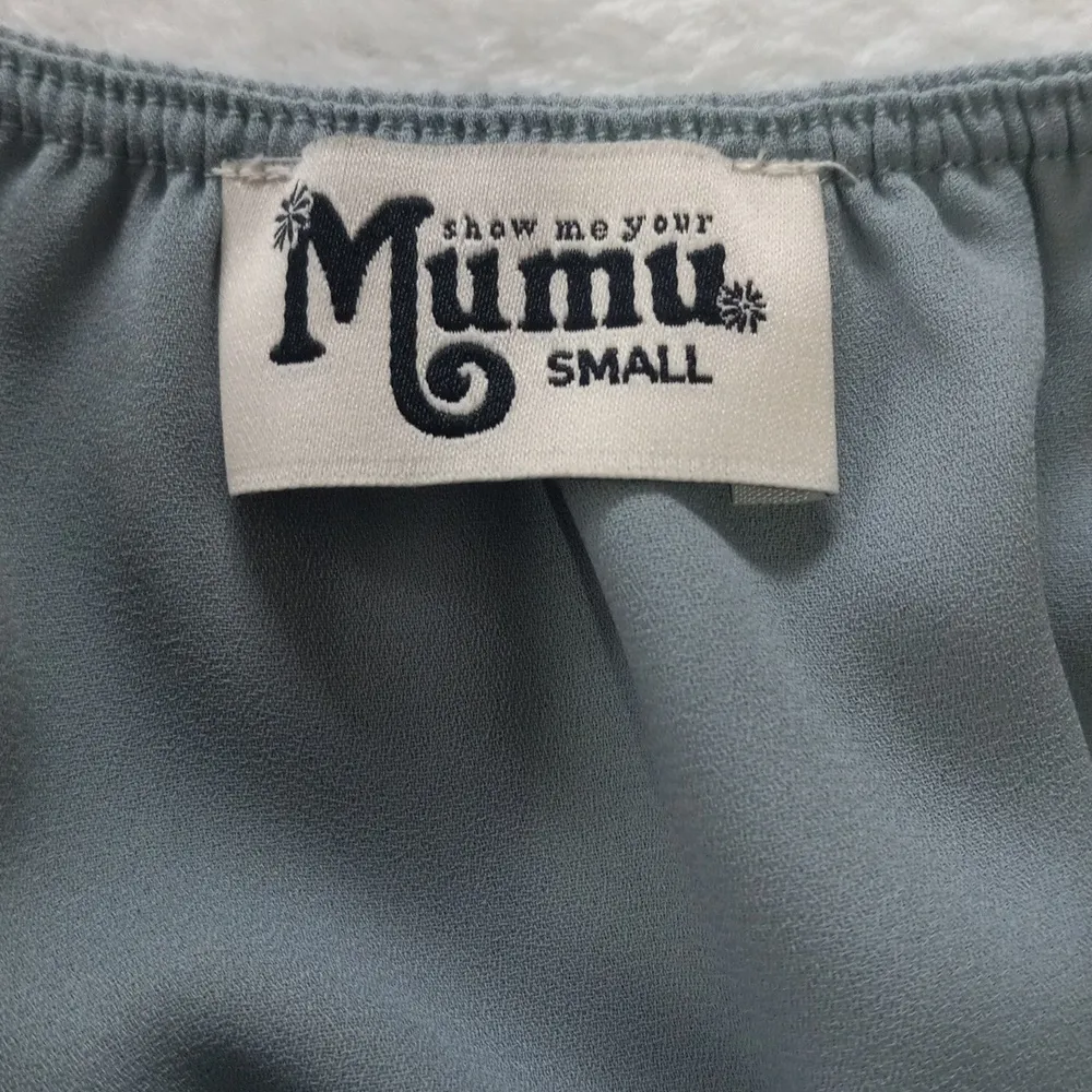 Anthropologie Show Me Your Mumu Heather Halter Dress in Silver Sage Crisp - Image 13