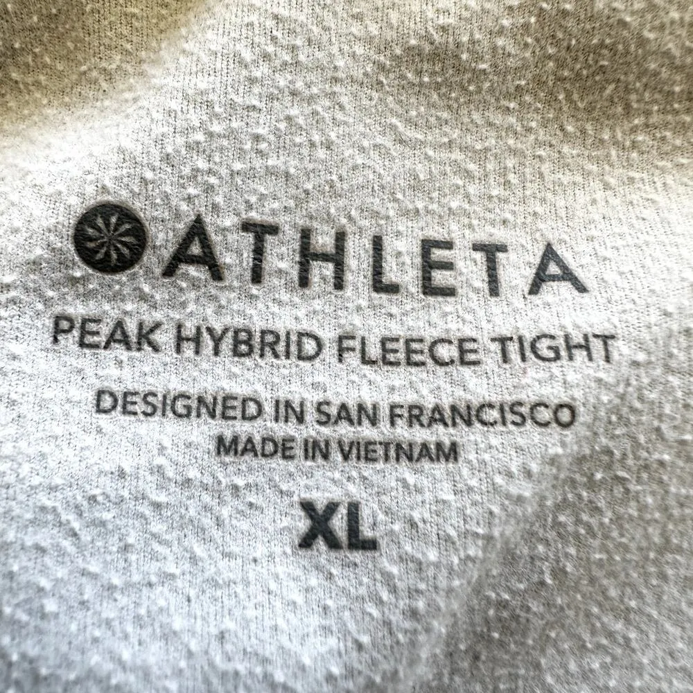 Athleta Peak Hybrid Fleece Tight in Birch Grey Fitted High Waisted Stretch XL - Image 3