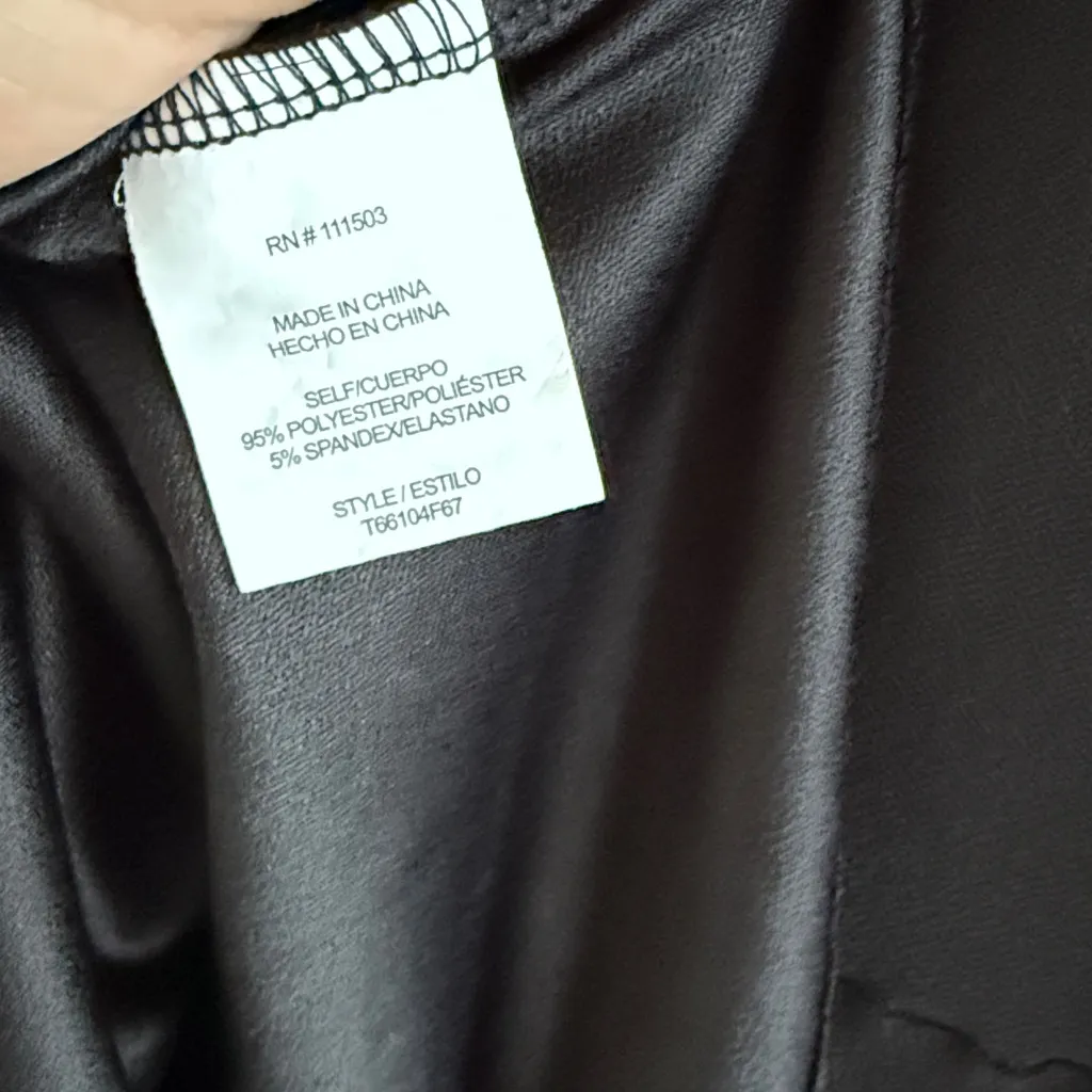 AUW Black Wrap Blouse with Flutter Short Sleeve Small - Image 7