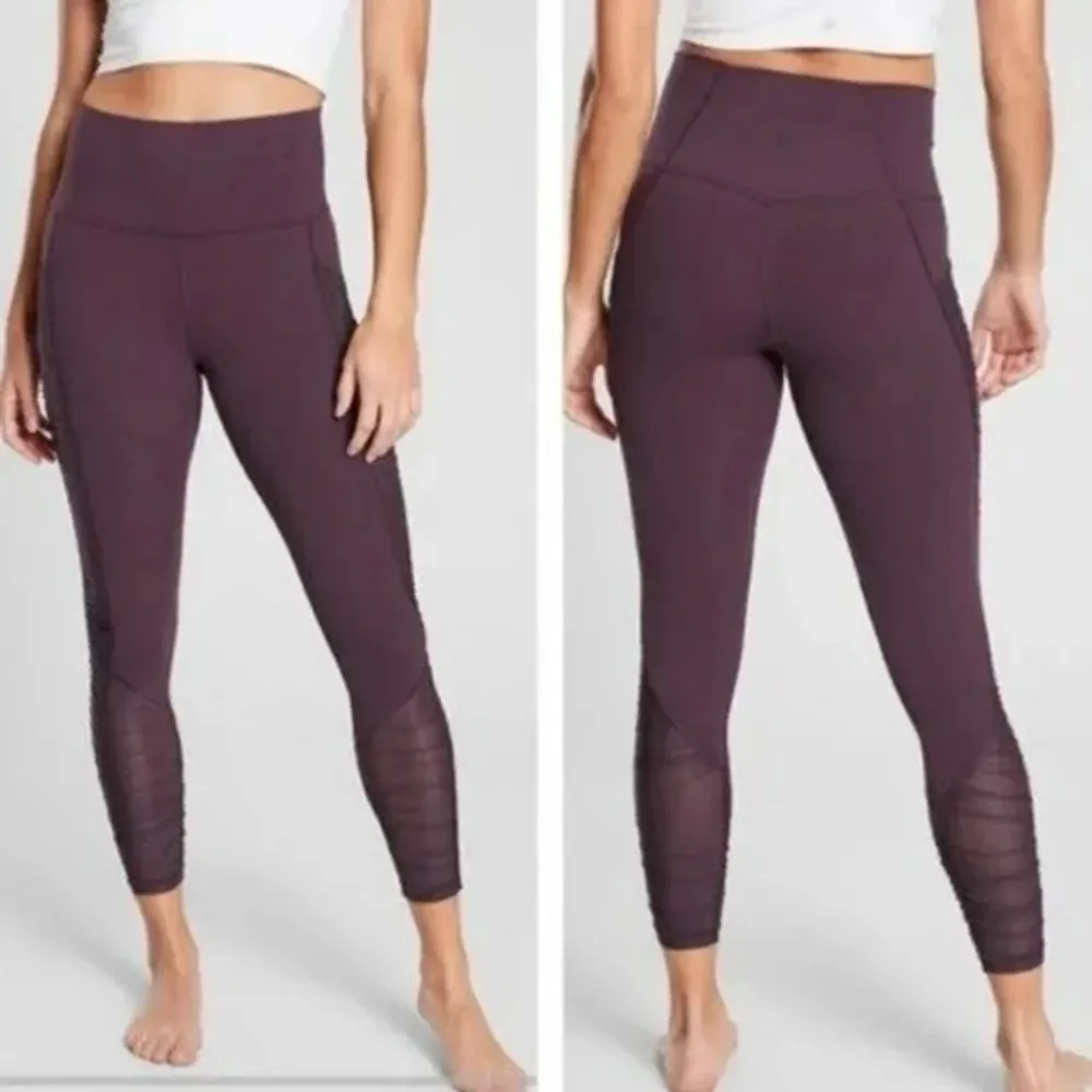 Athleta mesh me up purple grape plum pocket high rise elation powervita leggings - Image 2