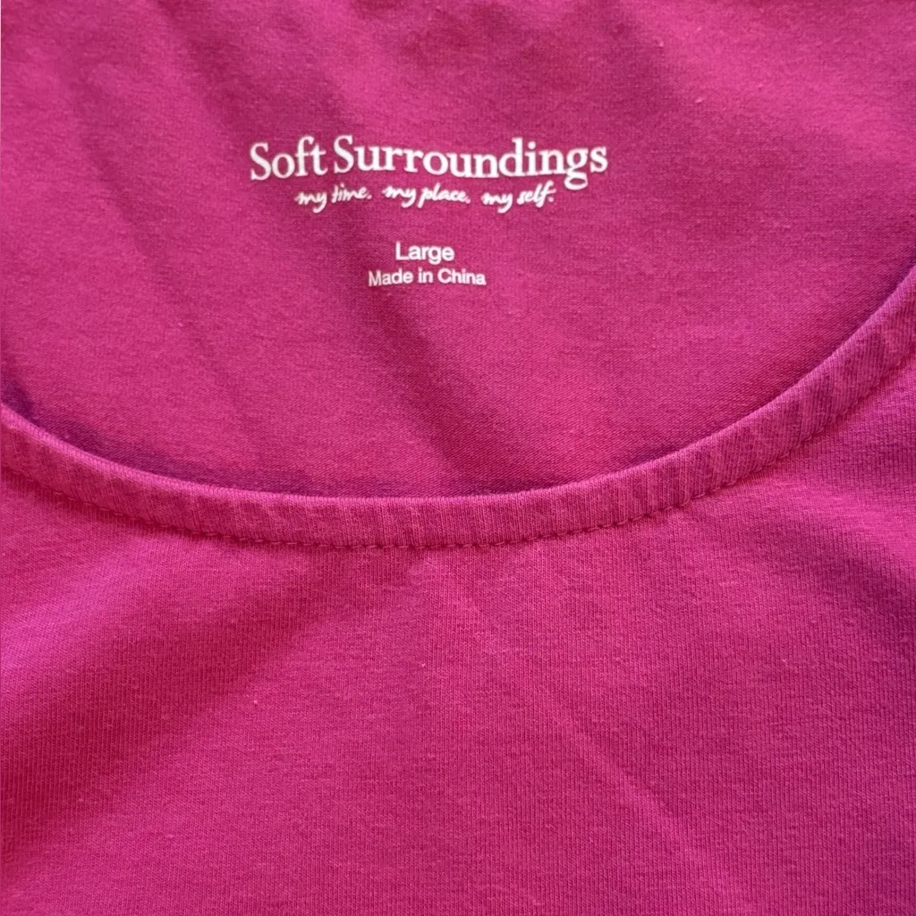 Soft Surroundings Bijou Ruched Tank Dress Women Size Large Pink Midi Sleeveless - Image 6