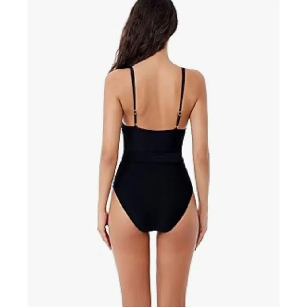 NEW BCA by Rebecca Virtue Megan 1 Pc Swimsuit, Wraparound Waist Tie 2X White Size XXL - Image 2