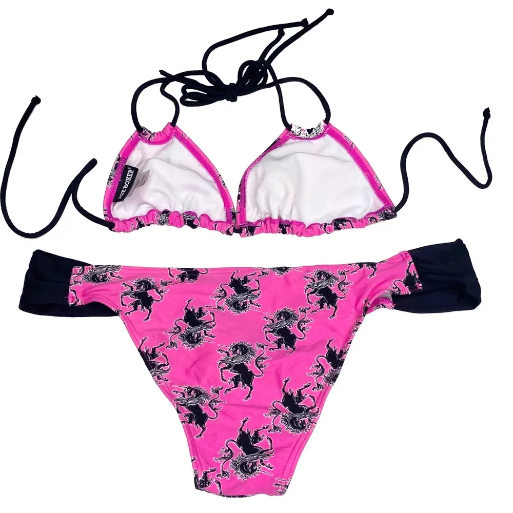 new Joe Boxer ☼ Unicorn Print 2 Piece String Bikini Set ☼ Hot Pink ☼ Size XS - Image 14