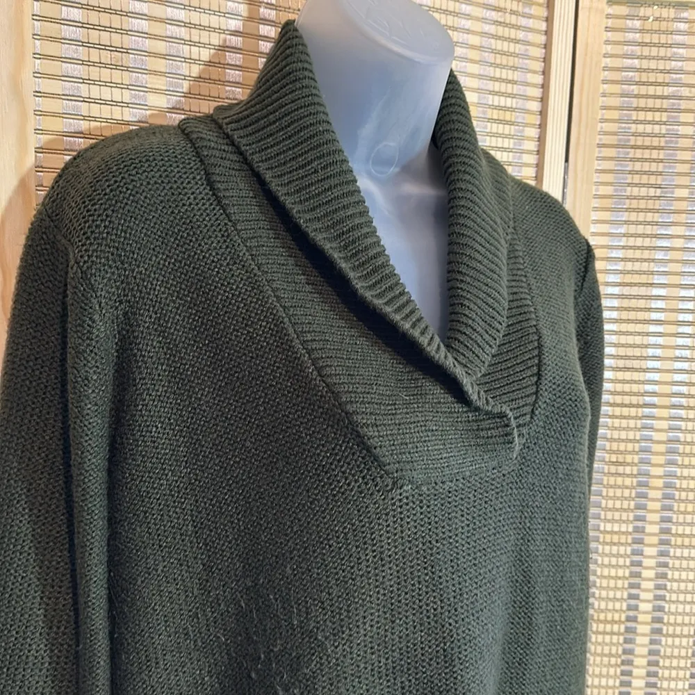 Natural Reflections Vintage 80s or 90s Forest Green Cowl Neck Sweater Large - Image 4