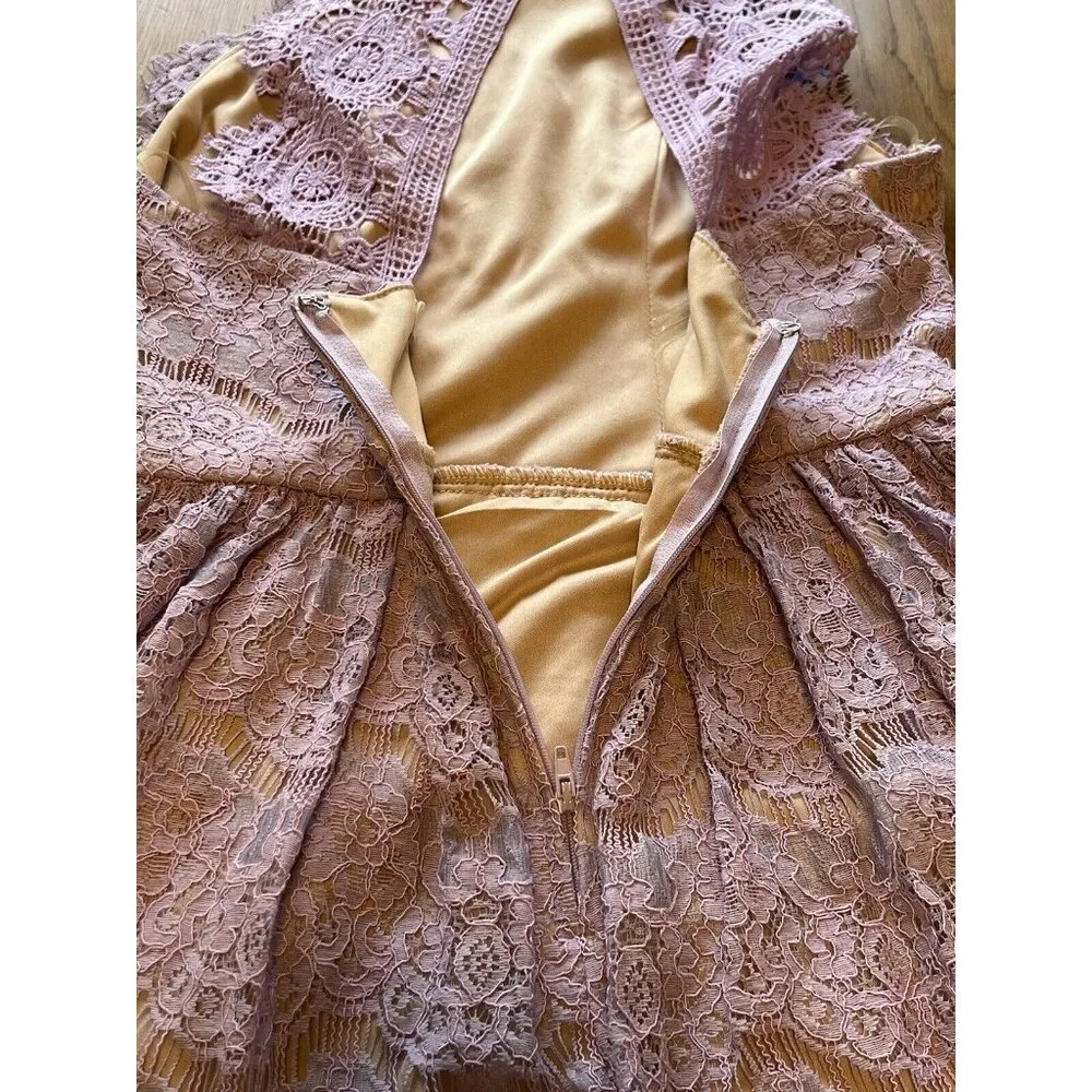 Francesca’s Purple Lined Lace Dress Size Medium Beach Formal Wedding Guest Party - Image 7