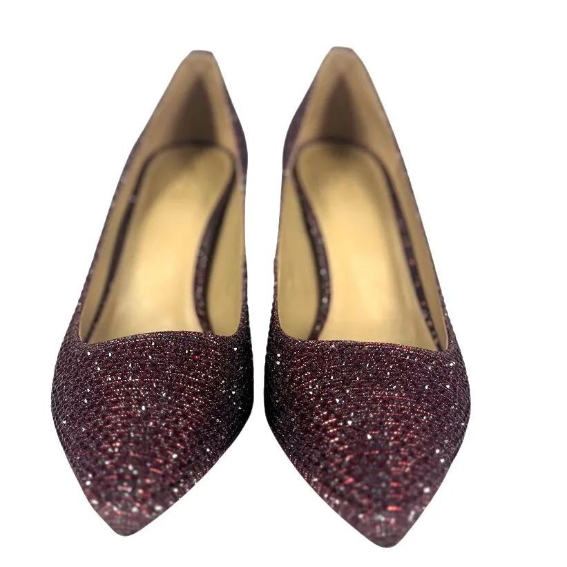 Michael kors Dorthy Red Embellished Ruby Red Pointed Toe Heels Size 9.5 - Image 3