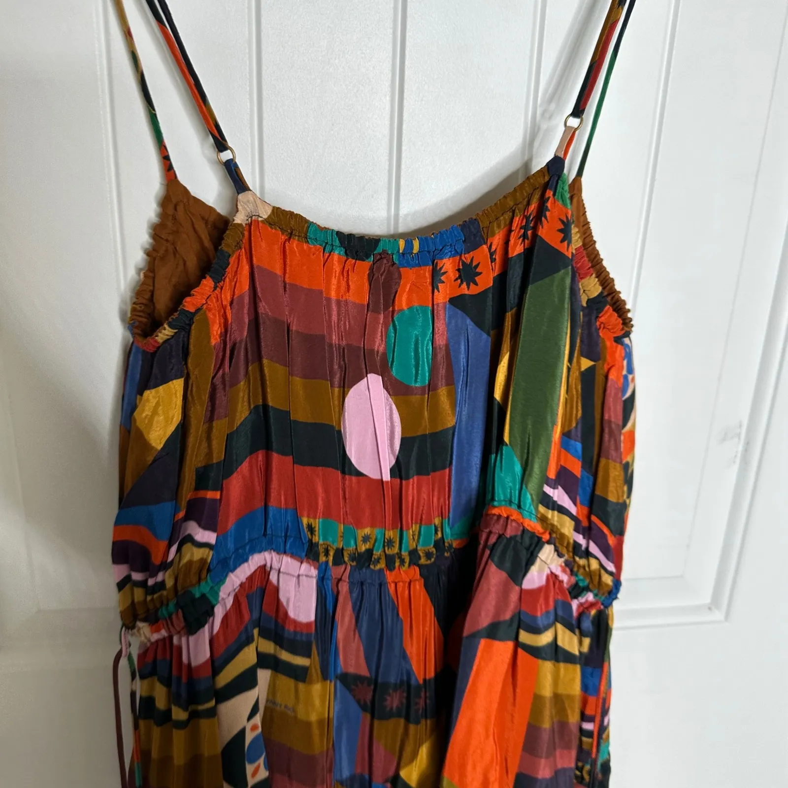 Farm rio tropical shapes sleeveless tiered midi dress large‎ vacation resortwear - Image 9