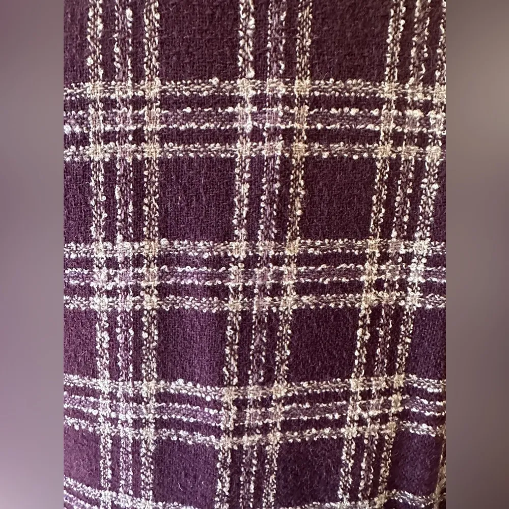 EUC Alfred Dunner  vintage Blazer  Womens Purple Plaid Tweed Button Pockets Sz6p - Image 6