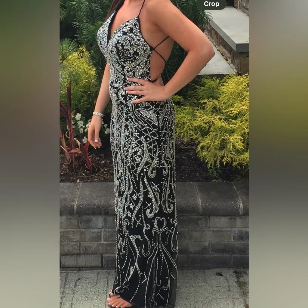 Jazz couture, beautiful bedazzled black dress Size 4 - Image 13