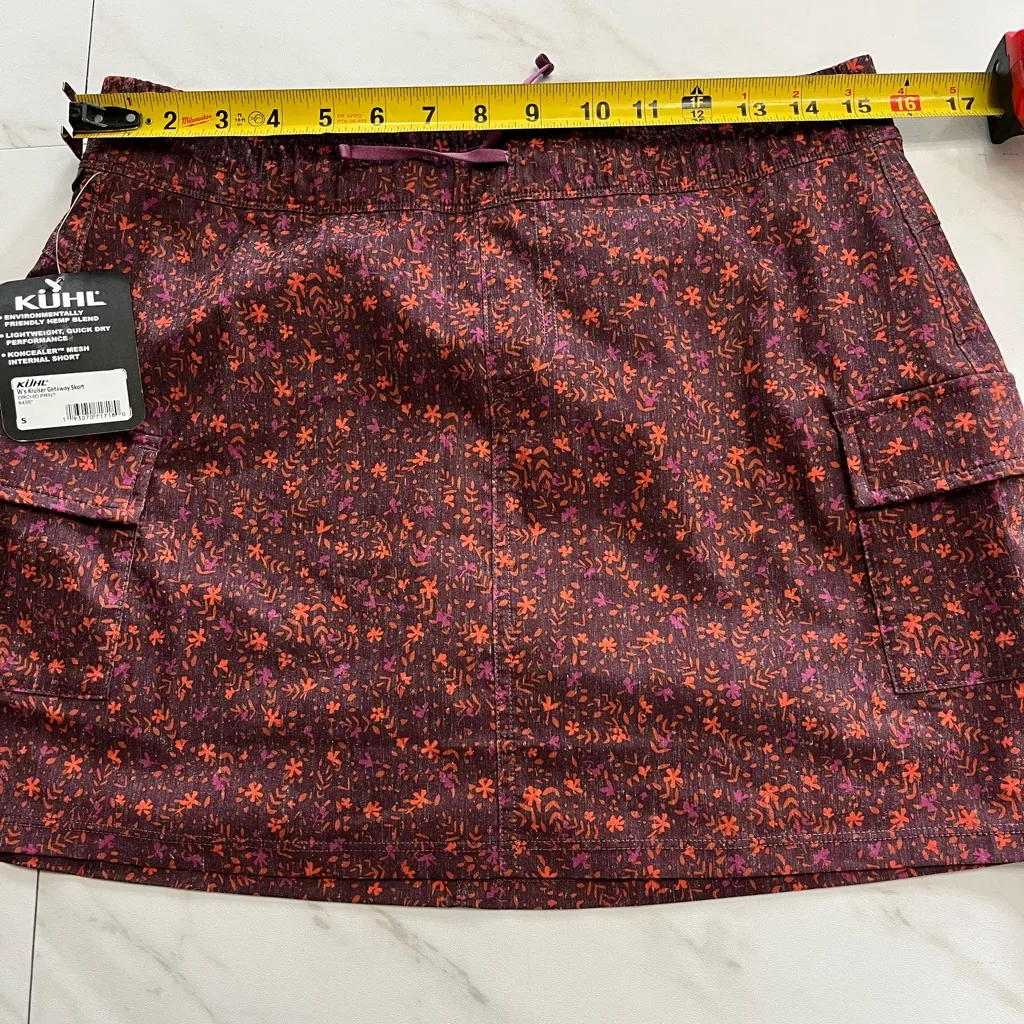 NWT KUHL Krusier Getaway Skort Floral with side pockets size small - Image 7
