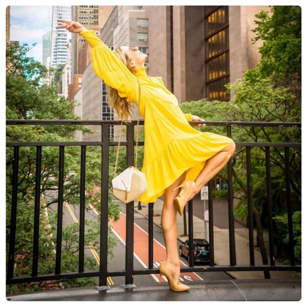 Alice + Olivia Karena Mockneck Mini Yellow Dress - Image 3