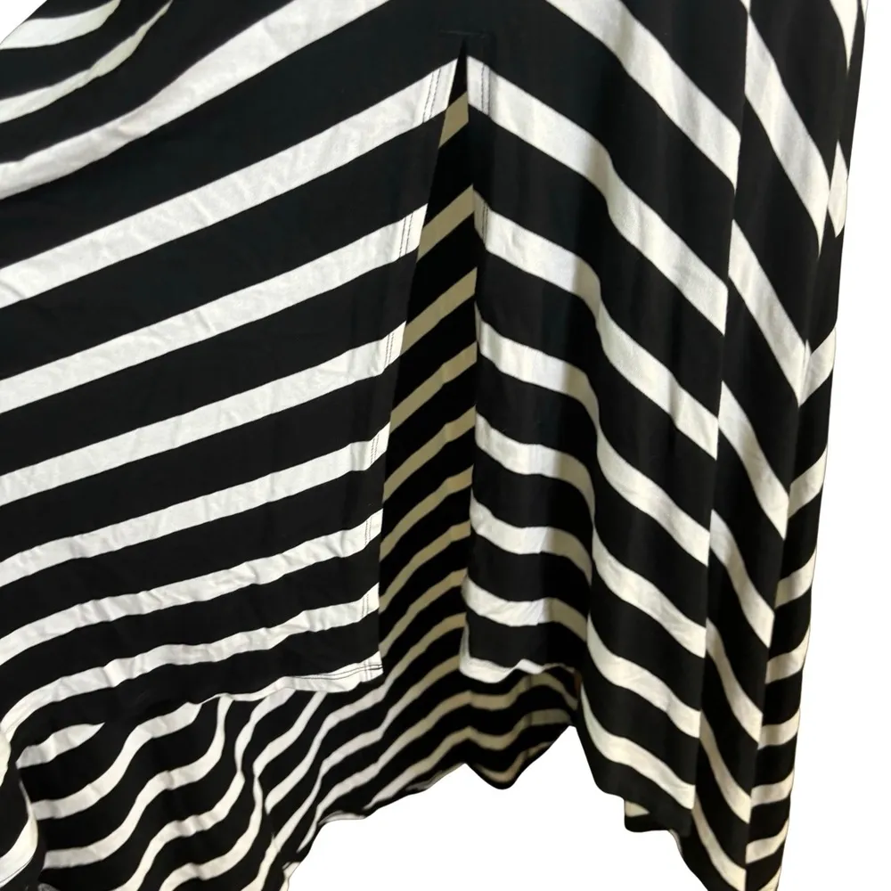 White House Black Market Women's Dress Sz XXS Strapless‎ Maxi Striped Front Slit - Image 3