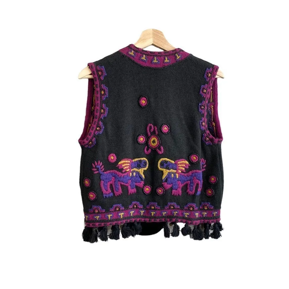Rafia fringe vest Black Size M - Image 2