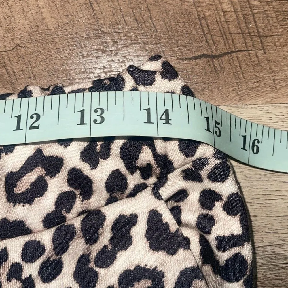 B.yu Pull on Lounge Sweatpants Joggers Ankle Animal Print Size Medium Made In I Brown - Image 8