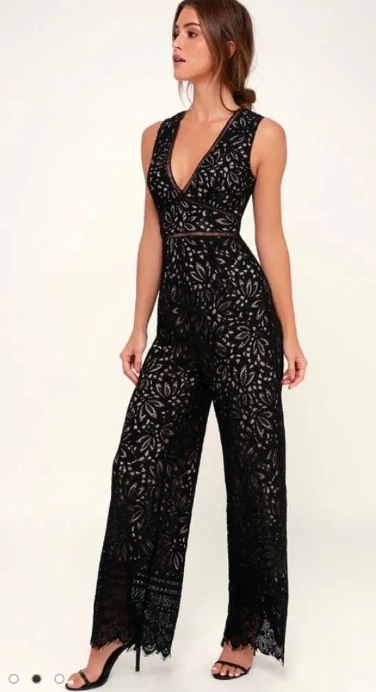 Black Lace Jumpsuit - Image 2