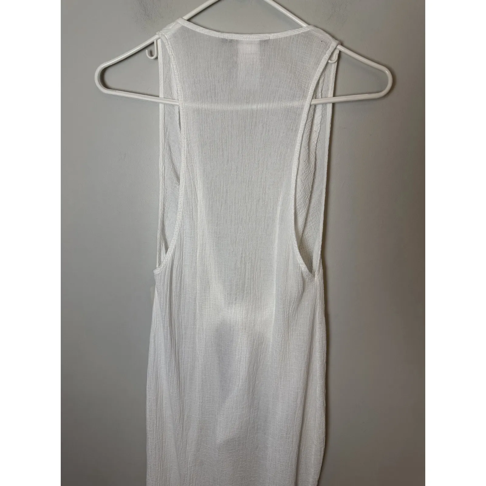 ViX Paula Hermanny Mita Semisheer CoverUp Dress Sz L Off White NWT $248 - Image 15