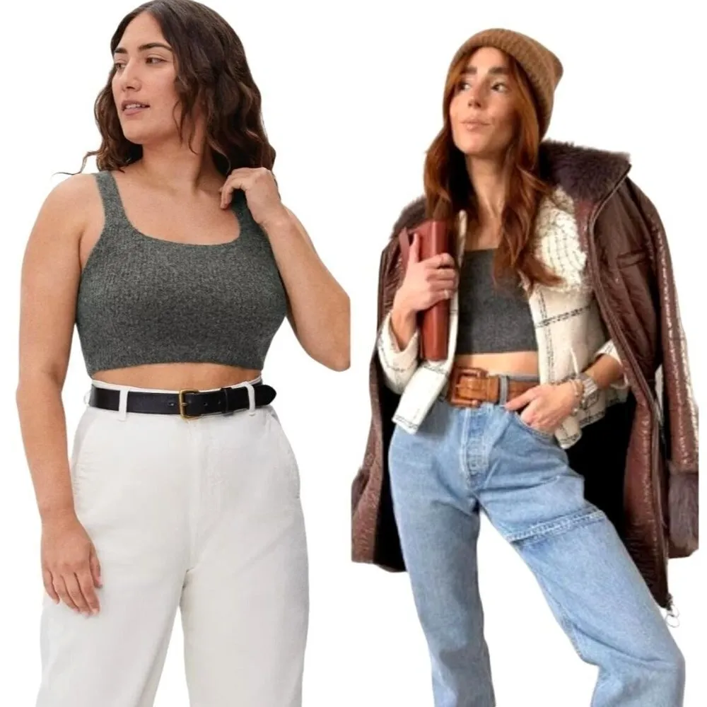 Everlane Heathered Charcoal Yak And‎ Wool Blend The Cozy Stretch Tank Size S NWT - Image 2