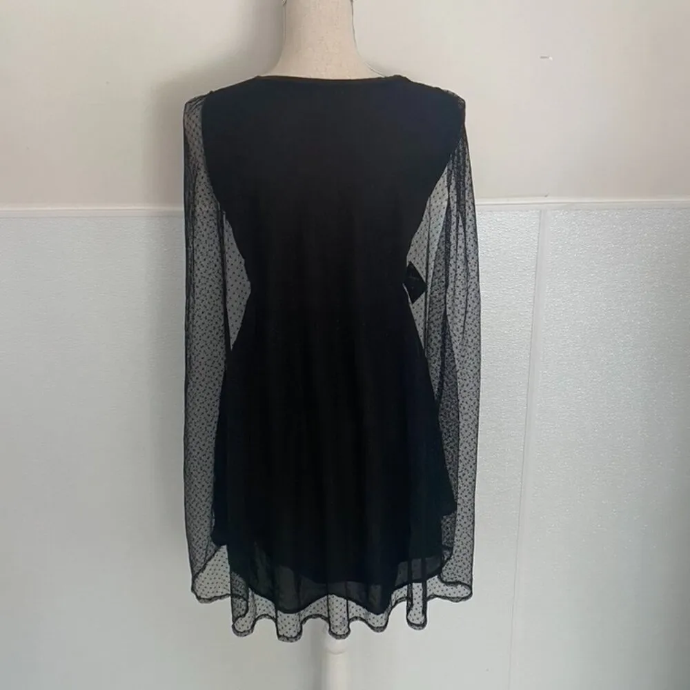 Nasty Gal Black Caped Mini Dress Size S NEW BUT WITH FLAWS - Image 8